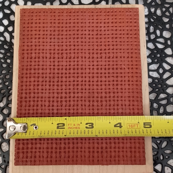 VINTAGE STAMPIN' UP!  1997 HOMESPUN PLAID XL WOOD MOUNTED RUBBER STAMP - Picture 4 of 4